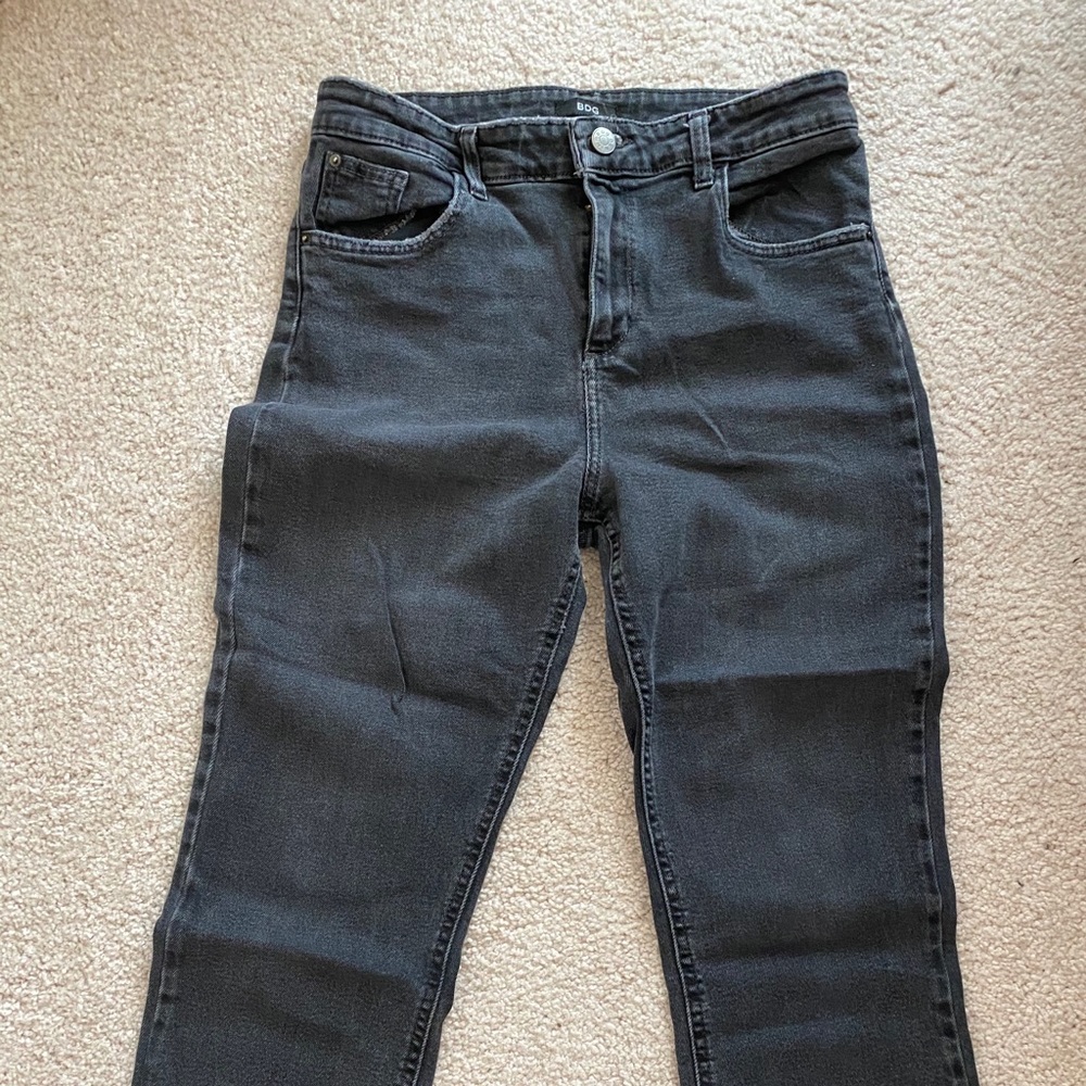 BDG Denim Black Frayed Hem Jeans High Rise